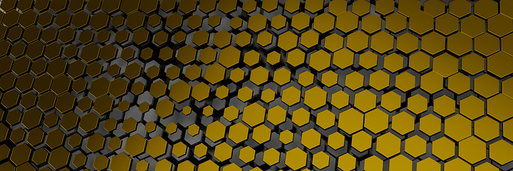 Image showing golden hexagon background