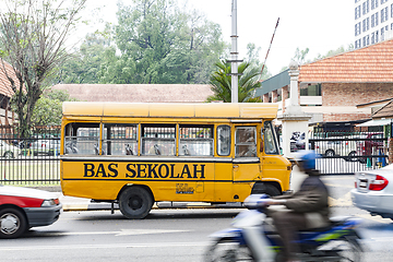 Image showing Yellow school bus in Malaysia