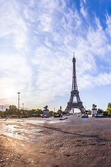 Image showing The Eiffel Tower seen from Pont d\'Iena in Paris, France.