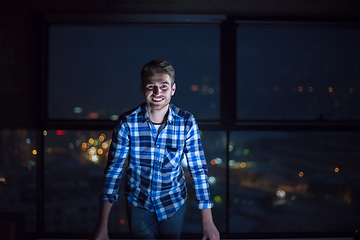 Image showing young male engineer on construction site