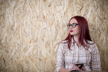 Image showing portrait of young redhead business woman