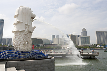 Image showing Merlion statue fountain in Singapore