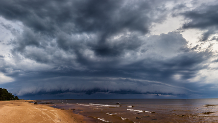 Image showing Dramatic Storm Clouds over sea