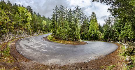 Image showing Curved serpentine mountain road