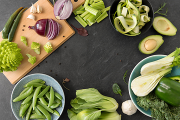 Image showing close up of different green vegetables