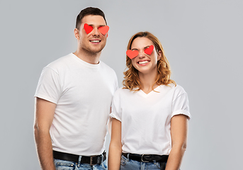 Image showing happy couple with red hearts instead of eyes