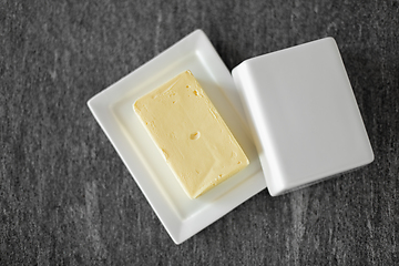 Image showing close up of butter on stone table