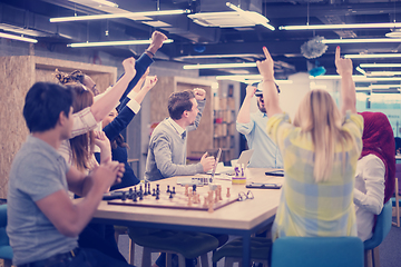 Image showing Young Multiethnic Business team using virtual reality headset