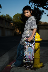 Image showing Young skate boarder