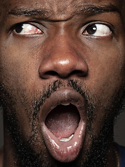 Image showing Close up portrait of young african-american man