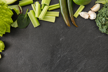 Image showing close up of different green vegetables