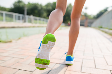 Image showing Jogging in a city