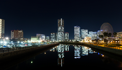 Image showing Yokohama skyline at night