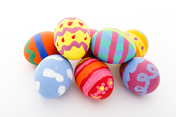 Image showing Child painted Easter egg