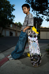 Image showing Young skate boarder