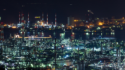 Image showing Industrial area in Japan at night