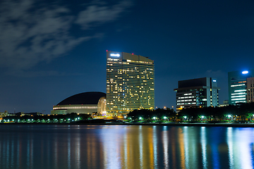 Image showing Fukuoka cityscape at night