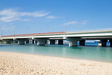 Image showing Bridge over the beach in okinawa