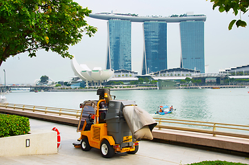 Image showing Cleaning streets of Singapore