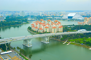 Image showing Singapore cityscape, birds-eye view