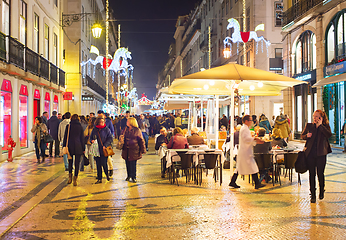 Image showing Main tourists street. Lisbon, Portugal