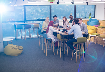 Image showing Young Multiethnic Business team using virtual reality headset