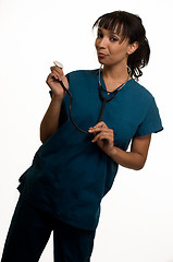 Image showing Nurse with a stethoscope