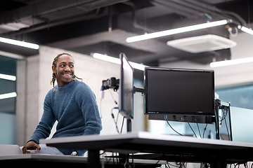 Image showing Portrait of black male software developer