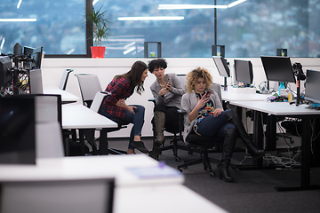 Image showing female software developers using mobile phones