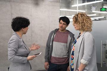 Image showing Startup business team at a meeting in modern office building