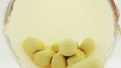 Image showing Medical pills with camera motion closeup