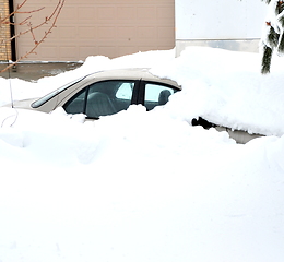 Image showing Car in snow outside.