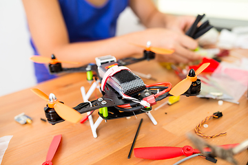 Image showing Building of flying drone