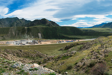 Image showing Stone factory in mountains