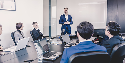 Image showing Corporate business team office meeting.