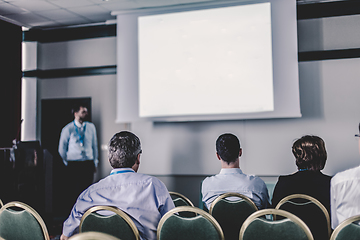 Image showing Audience in lecture hall participating at business conference.