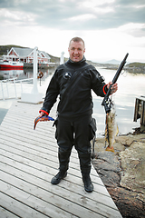 Image showing diver with Norwegian fish