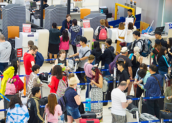 Image showing Check-in busy line at airport