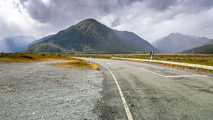 Image showing dramatic landscape scenery Arthur\'s pass in south New Zealand