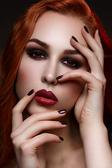 Image showing Beautiful vampire young woman