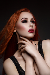 Image showing Beautiful vampire young woman