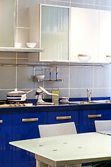 Image showing Blue kitchen vertical