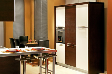 Image showing Brown kitchen