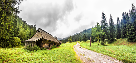 Image showing Old Wooden log building Tatra Mountains, Poland