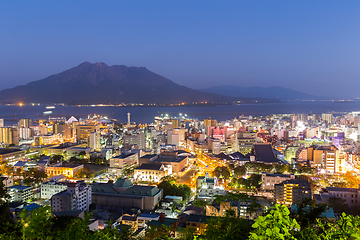 Image showing Sakurajima at night