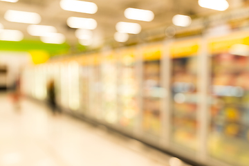 Image showing Supermarket store blur background with bokeh