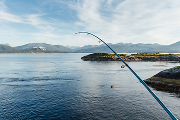 Image showing Beautiful view on norwegian fjords from atlantic road