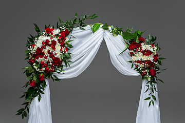 Image showing flower arch wedding decoration