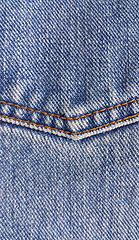 Image showing Fragment of classic blue fashioned jeans