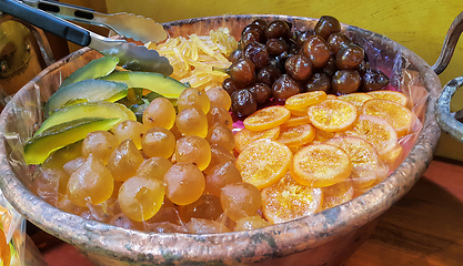 Image showing Appetizing candied fruit on a plate